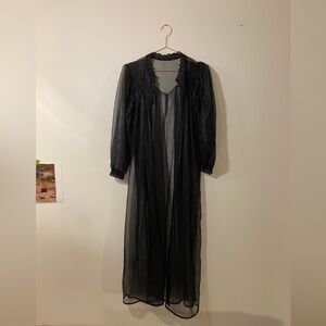 Vintage Lace Black Lingerie Shawl